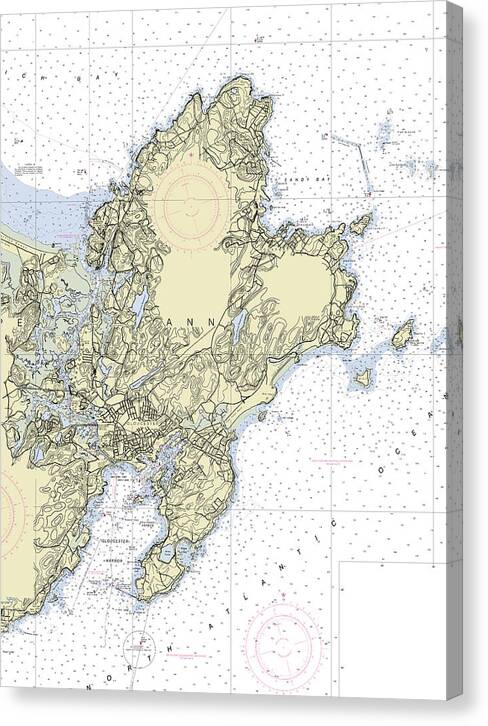 Cape Ann Massachusetts Nautical Chart - Canvas Print
