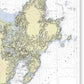 Cape Ann Massachusetts Nautical Chart - Canvas Print