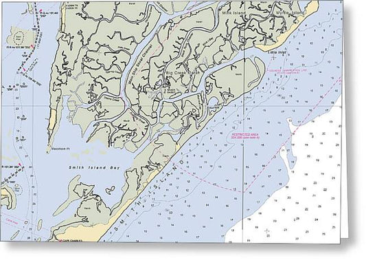 Cape Charles-virginia Nautical Chart - Greeting Card