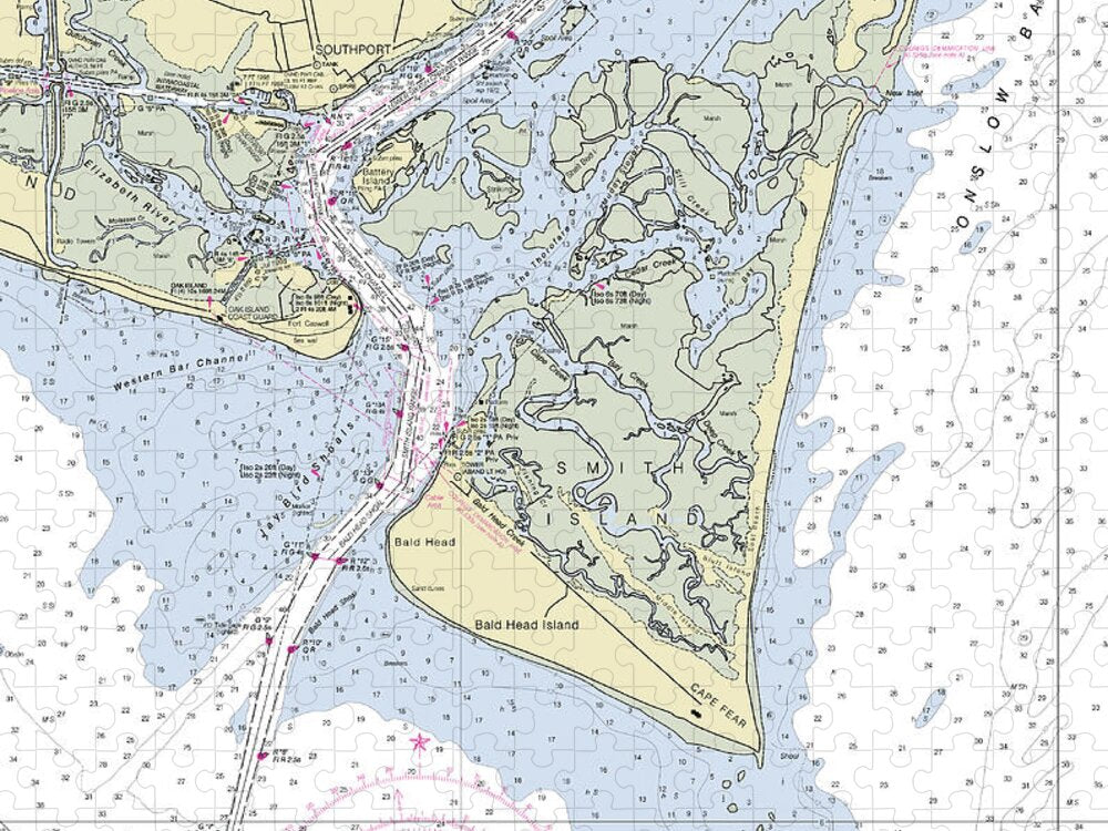 Cape Fear North Carolina Nautical Chart - Puzzle