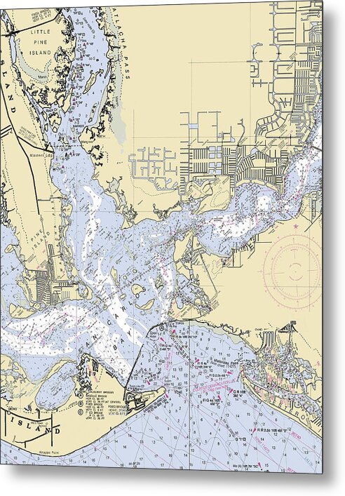 Cape-harbor -florida Nautical Chart _v6 - Metal Print