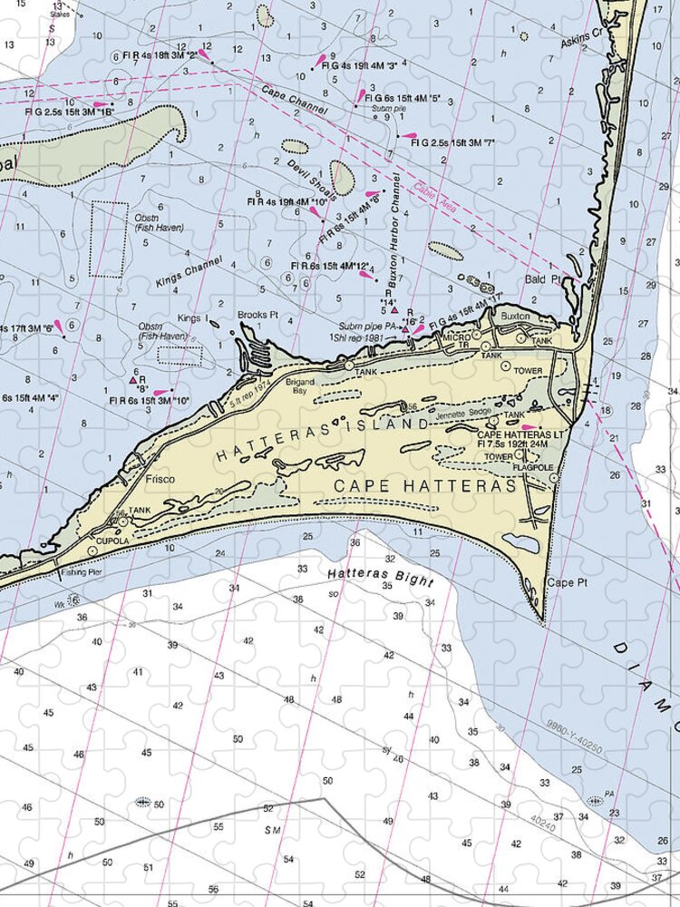 Cape Hatteras North Carolina Nautical Chart - Puzzle