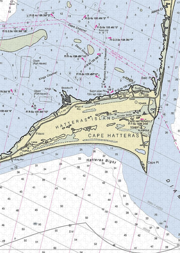 Cape Hatteras North Carolina Nautical Chart - Puzzle