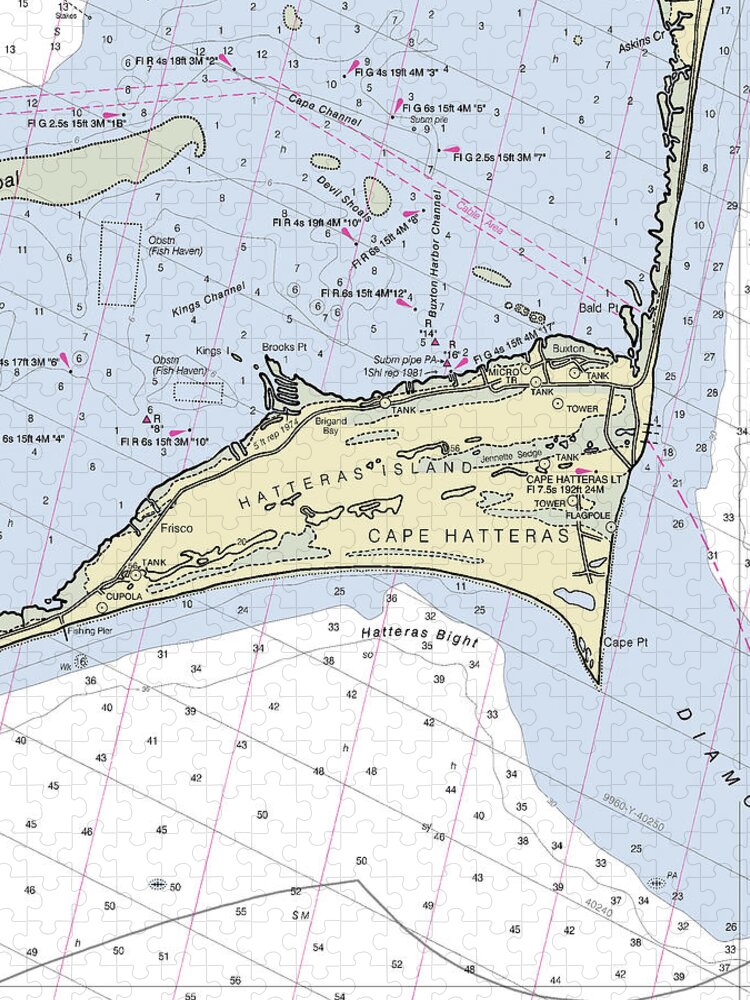 Cape Hatteras North Carolina Nautical Chart - Puzzle
