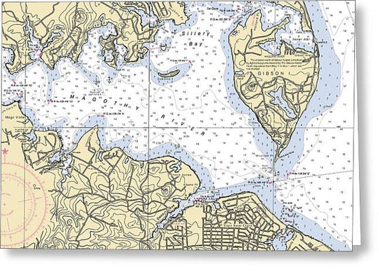Cape Saint Claire-maryland Nautical Chart - Greeting Card