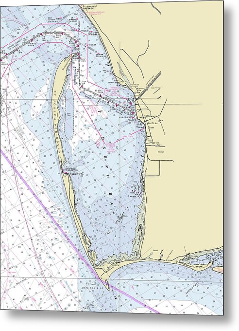 Cape San Blas Florida Nautical Chart - Metal Print