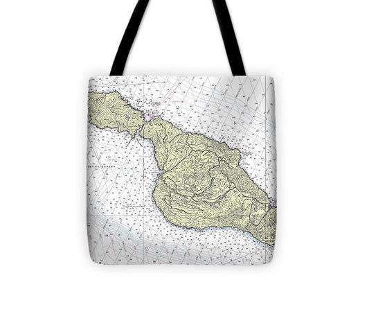 Catalina California Nautical Chart - Tote Bag