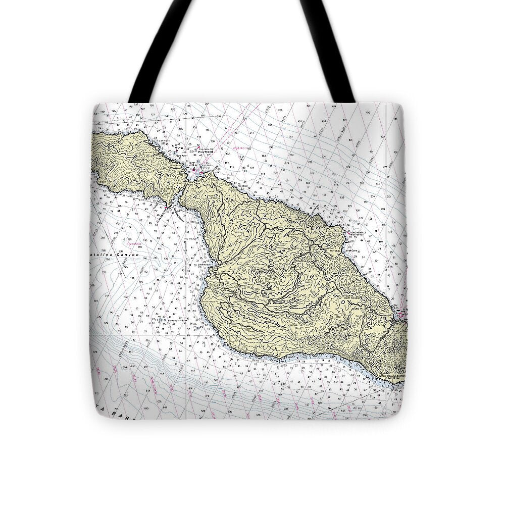 Catalina California Nautical Chart - Tote Bag