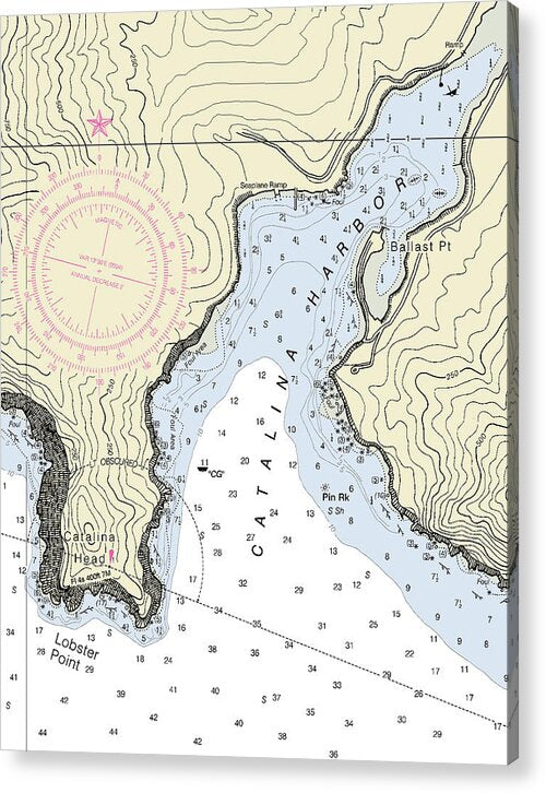 Catalina Harbor California Nautical Chart - Acrylic Print