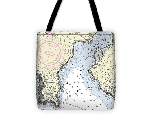 Catalina Harbor California Nautical Chart - Tote Bag