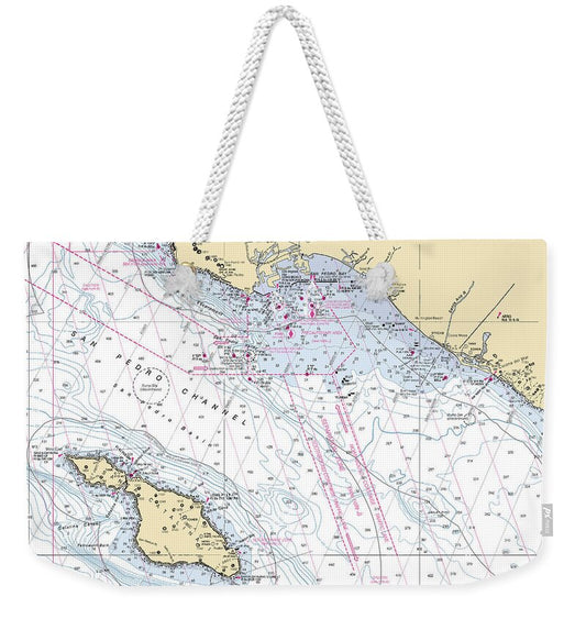 Catalina-los-angeles -california Nautical Chart _v6 - Weekender Tote Bag