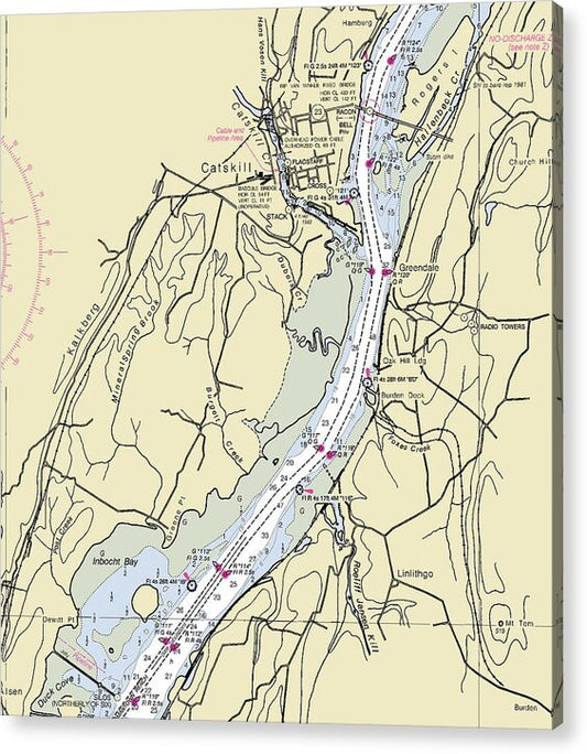 Catskill New York Nautical Chart - Acrylic Print