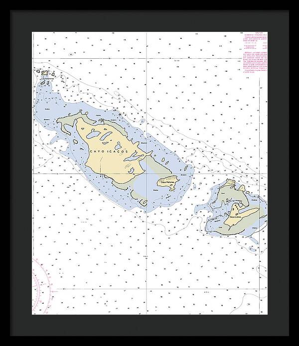 Caya Icacos-puerto Rico Nautical Chart - Framed Print