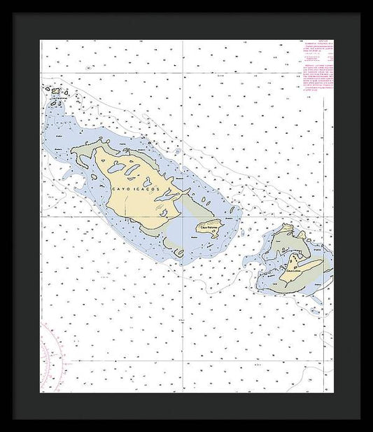 Caya Icacos-puerto Rico Nautical Chart - Framed Print