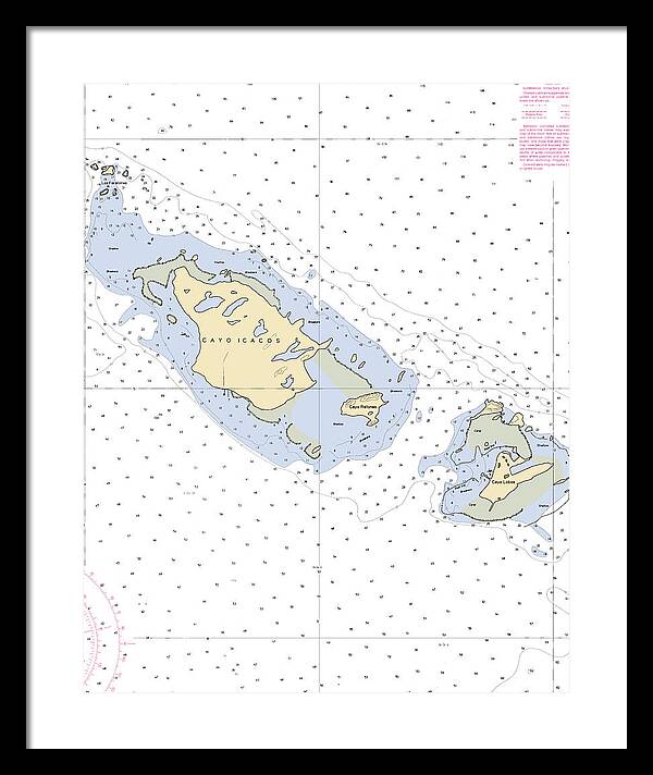 Caya Icacos-puerto Rico Nautical Chart - Framed Print