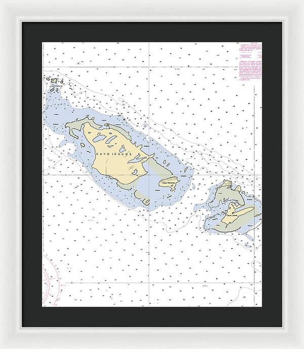Caya Icacos-puerto Rico Nautical Chart - Framed Print