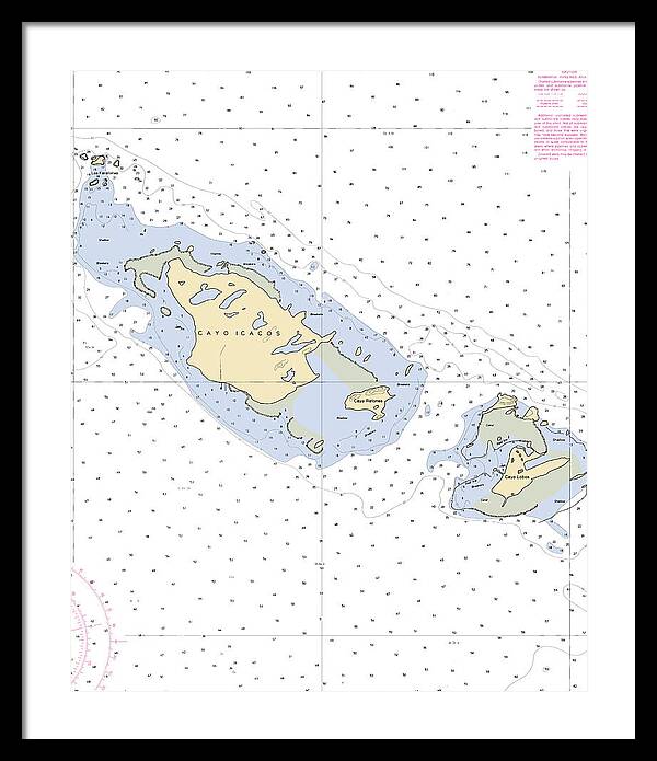 Caya Icacos-puerto Rico Nautical Chart - Framed Print