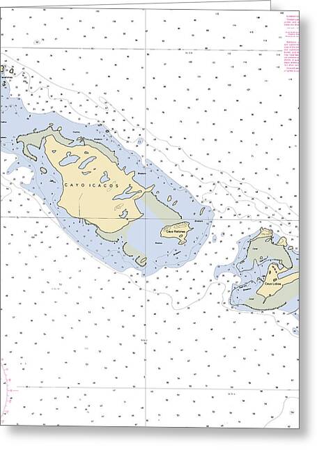 Caya Icacos-puerto Rico Nautical Chart - Greeting Card