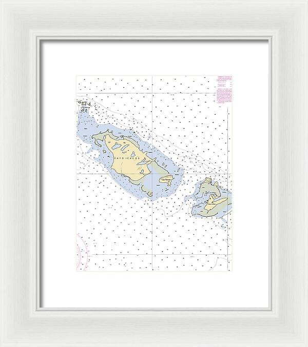 Caya Icacos-puerto Rico Nautical Chart - Framed Print
