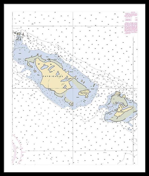 Caya Icacos-puerto Rico Nautical Chart - Framed Print