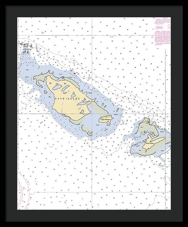 Caya Icacos-puerto Rico Nautical Chart - Framed Print