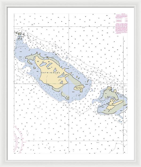 Caya Icacos-puerto Rico Nautical Chart - Framed Print