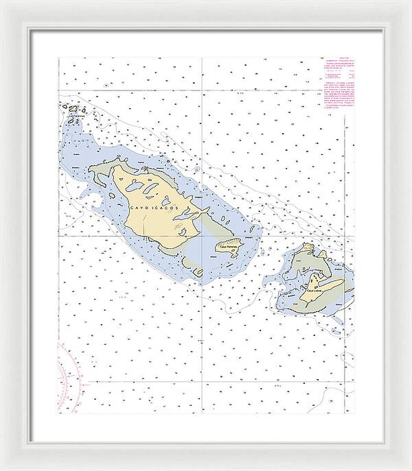 Caya Icacos-puerto Rico Nautical Chart - Framed Print