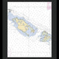 Caya Icacos-puerto Rico Nautical Chart - Framed Print