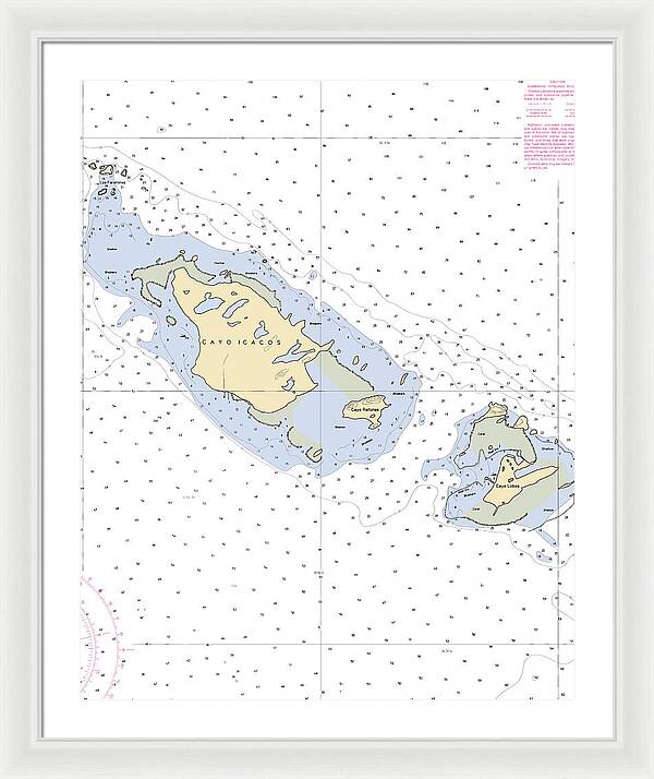 Caya Icacos-puerto Rico Nautical Chart - Framed Print
