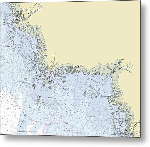 Cedar Key Florida Nautical Chart - Metal Print