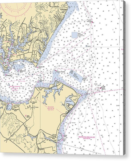 Cedar Point-maryland Nautical Chart - Acrylic Print