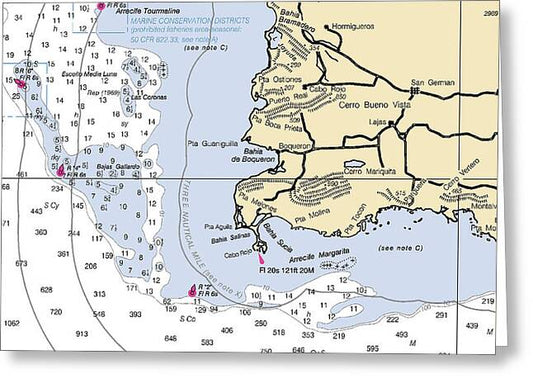 Cerro Bueno Vista-puerto Rico Nautical Chart - Greeting Card