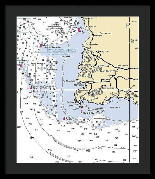 Cerro Bueno Vista-puerto Rico Nautical Chart - Framed Print