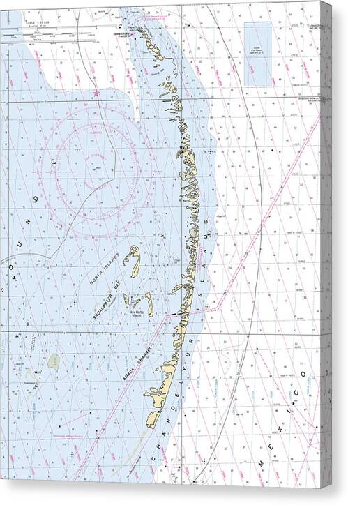 Chandeleur Islands-louisiana Nautical Chart - Canvas Print
