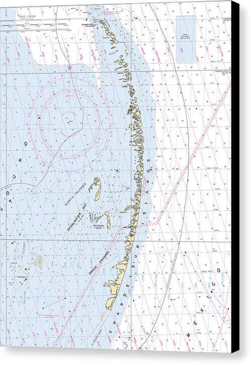 Chandeleur Islands-louisiana Nautical Chart - Canvas Print