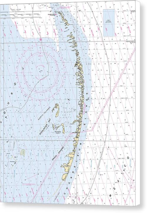 Chandeleur Islands-louisiana Nautical Chart - Canvas Print