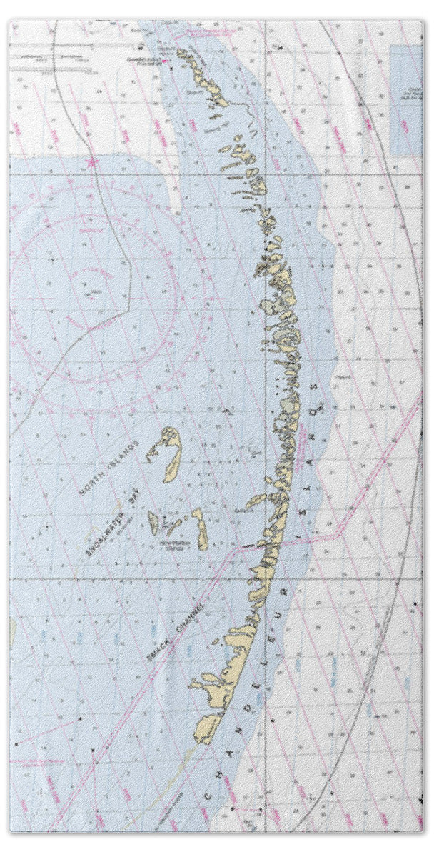 Chandeleur Islands-louisiana Nautical Chart - Bath Towel