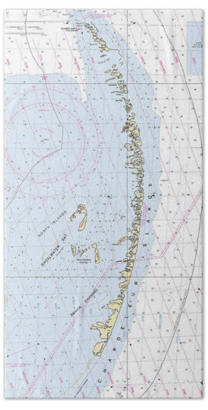 Chandeleur Islands-louisiana Nautical Chart - Bath Towel