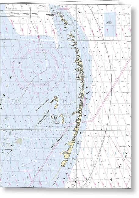 Chandeleur Islands-louisiana Nautical Chart - Greeting Card