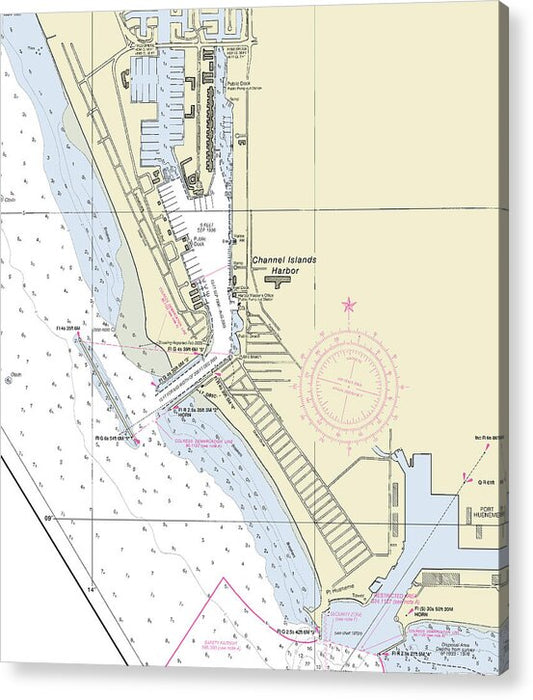 Channel Islands Harbor California Nautical Chart - Acrylic Print