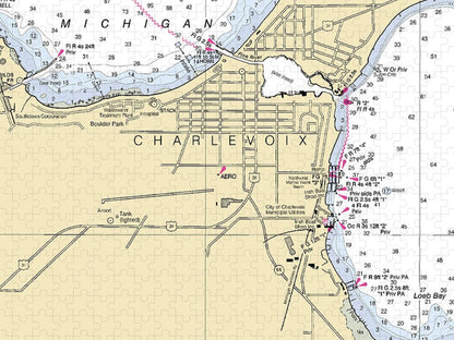 Charlevoix-lake Michigan Nautical Chart - Puzzle