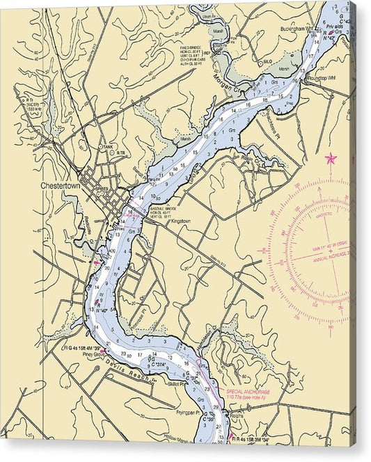 Chestertown-maryland Nautical Chart - Acrylic Print