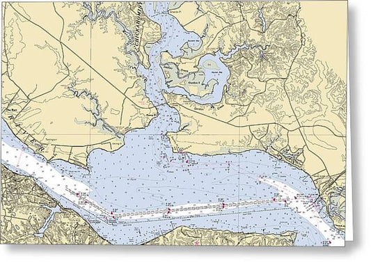Chickahominy River-virginia Nautical Chart - Greeting Card
