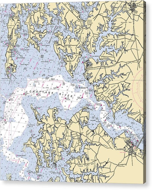 Choptank River-maryland Nautical Chart - Acrylic Print