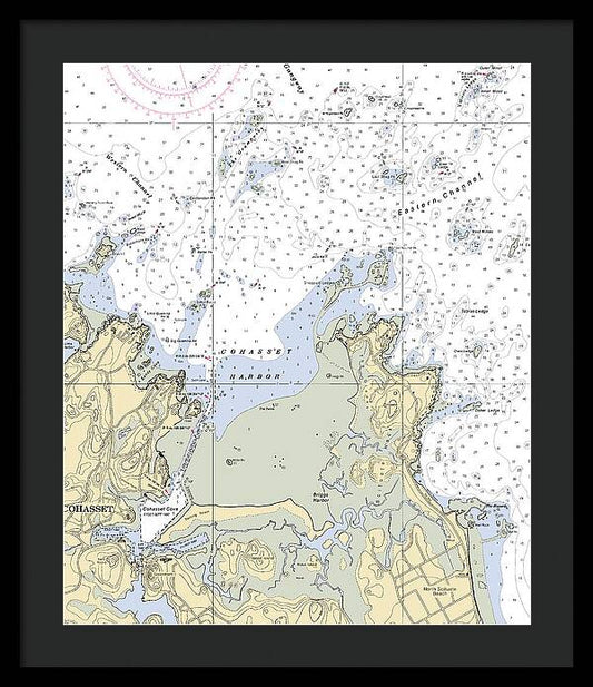 Cohasset Harbor-massachusetts Nautical Chart - Framed Print