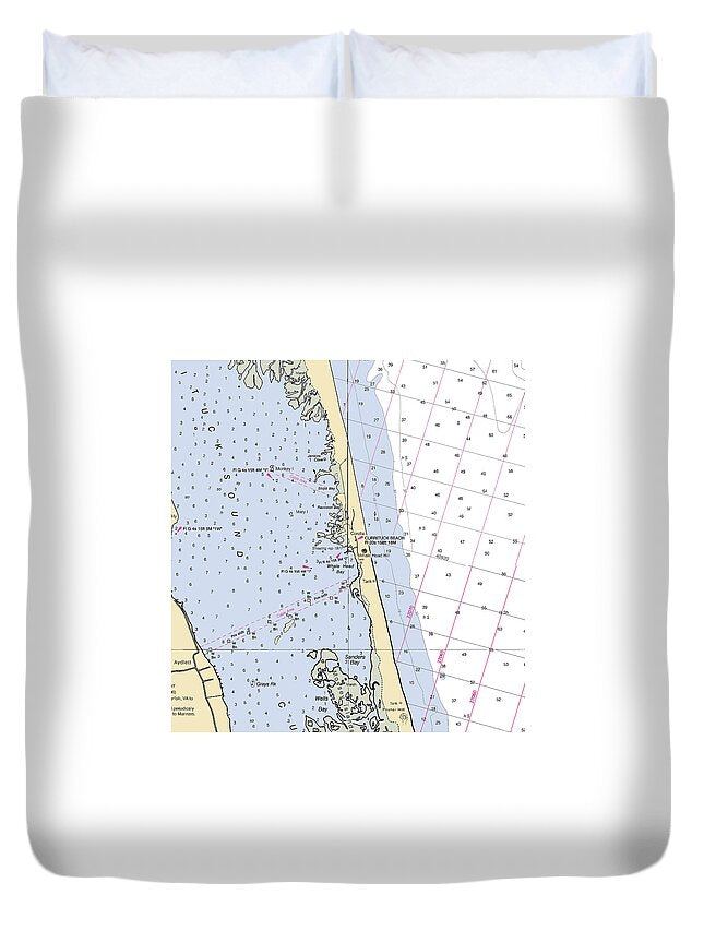 Corolla-north Carolina Nautical Chart - Duvet Cover