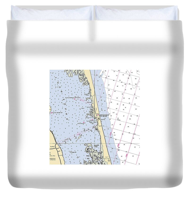 Corolla-north Carolina Nautical Chart - Duvet Cover