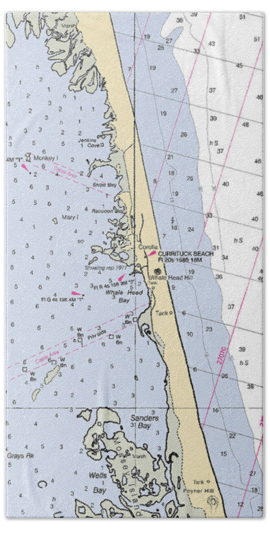 Corolla-north Carolina Nautical Chart - Bath Towel