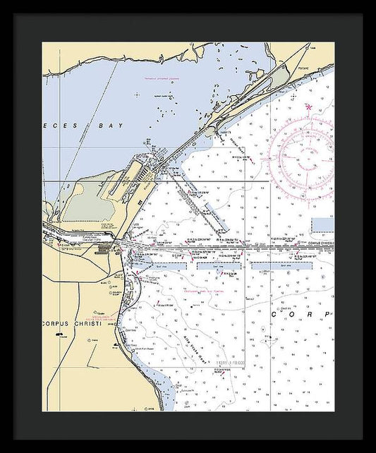 Corpus Christi-texas Nautical Chart - Framed Print