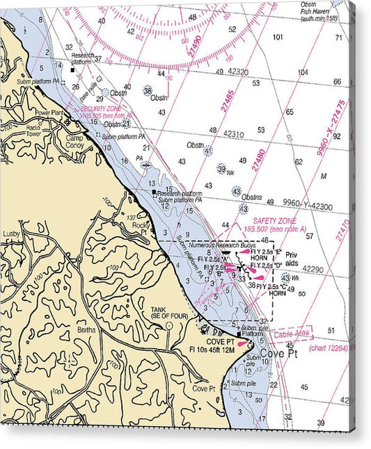 Cove Point-maryland Nautical Chart - Acrylic Print